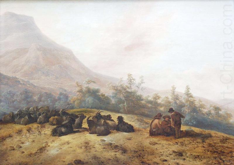 Jacobus Mancadan Mountain landscape with shepherds china oil painting image